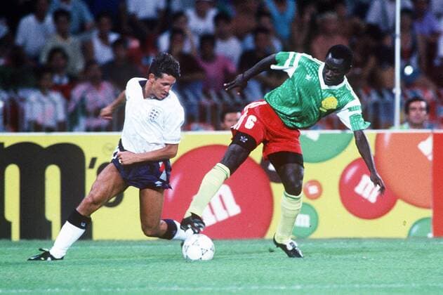 GARY LINEKER, EMMANUEL KUNDE CAMPIONATI MONDIALI ITALIA 1990 INGHILTERRA-CAMERUN 3-2 DTS