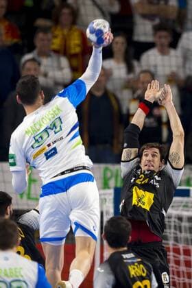 Borut Mackovsek Nr 51 Slovenia against Viran Morros de Argila Nr 24 Spain Slovenia Spain round handball EHF euro 2018 23 01 18 Varazdin-Varazdin Croatia Varazdin arena Copyright: xAgentur54Gradx xFelixxKoenigx