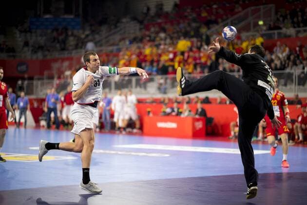 Tomas Cip Nr 31 Czech Republic in the counterattack against goalkeeper Borko Ristovski Nr 16 Macedonia Macedonia Czech Republic round handball EHF euro 2018 23 01 18 Varazdin-Varazdin Croatia Varazdin arena Copyright: xAgentur54Gradx xFelixxKoenigx