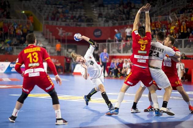 Jan Stehlik Nr 18 Czech Republic against ACE Jaberi nr 9 Macedonia Macedonia Czech Republic round handball EHF euro 2018 23 01 18 Varazdin-Varazdin Croatia Varazdin arena Copyright: xAgentur54Gradx xFelixxKoenigx