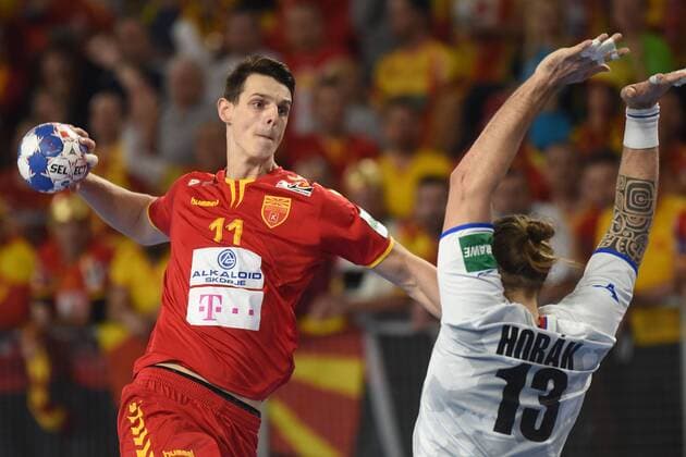 European Handball Championship, Group II, 2nd round, FYR Macedonia - Czech Republic 23.01.2018., Arena Varazdin, Varazdin, Croatia - 2018 European Men s Handball Championship, Group II, 2nd round, FYR Macedonia - Czech Republic. Filip Taleski, Pavel Horak  VjeranxZganec-Rogulja PIXSELL
