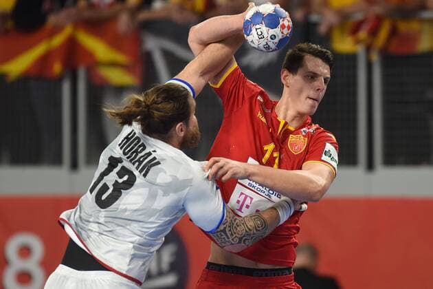 European Handball Championship, Group II, 2nd round, FYR Macedonia - Czech Republic 23.01.2018., Arena Varazdin, Varazdin, Croatia - 2018 European Men s Handball Championship, Group II, 2nd round, FYR Macedonia - Czech Republic. Filip Taleski  VjeranxZganec-Rogulja PIXSELL