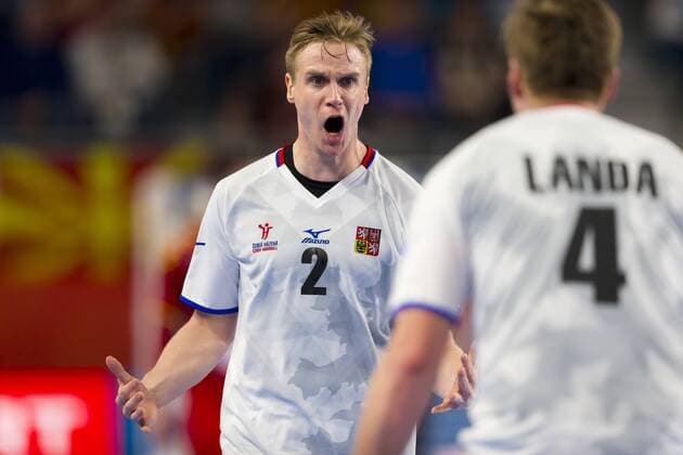 Jakub Hrstka Nr 2 Czech Republic is pleased about a goal of Macedonia Czech Republic round handball EHF euro 2018 23 01 18 Varazdin-Varazdin Croatia Varazdin arena Copyright: xAgentur54Gradx xFelixxKoenigx