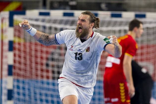 Pavel Horak Nr 13 Czech Republic is pleased about a goal of Macedonia Czech Republic round handball EHF euro 2018 23 01 18 Varazdin-Varazdin Croatia Varazdin arena Copyright: xAgentur54Gradx xFelixxKoenigx