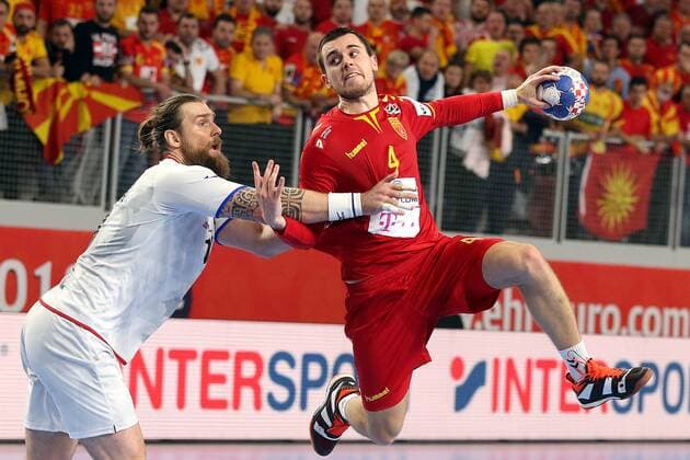 European Handball Championship, Group II, 2nd round, FYR Macedonia - Czech Republic 23.01.2018., Arena Varazdin, Varazdin, Croatia - 2018 European Men s Handball Championship, Group II, 2nd round, FYR Macedonia - Czech Republic. Leos Petrovsky, Martin Velkovski  GoranxStanzl PIXSELL