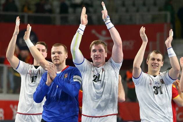 European Handball Championship, Group II, 2nd round, FYR Macedonia - Czech Republic 23.01.2018., Arena Varazdin, Varazdin, Croatia - 2018 European Men s Handball Championship, Group II, 2nd round, FYR Macedonia - Czech Republic. Tomas Mrkva, Peter Slachta, Tomas Cip  GoranxStanzl PIXSELL