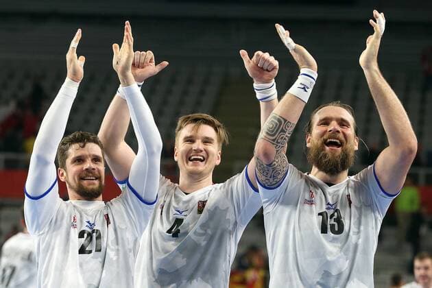 Themen der Woche - SPORT Bilder des Tages - SPORT European Handball Championship, Group II, 2nd round, FYR Macedonia - Czech Republic 23.01.2018., Arena Varazdin, Varazdin, Croatia - 2018 European Men s Handball Championship, Group II, 2nd round, FYR Macedonia - Czech Republic. Ondrej Zdrahala, Jan Landa, Pavel Horak  GoranxStanzl PIXSELL