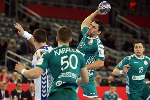 European Handball Championship, Group I, 3rd round, Serbia - Belarus 24.01.2018., Arena Zagreb, Zagreb, Croatia - 2018 European Men s Handball Championship, Group I, 3rd round, Serbia - Belarus. Barys Pukhouski  DaliborxUrukalovic PIXSELL