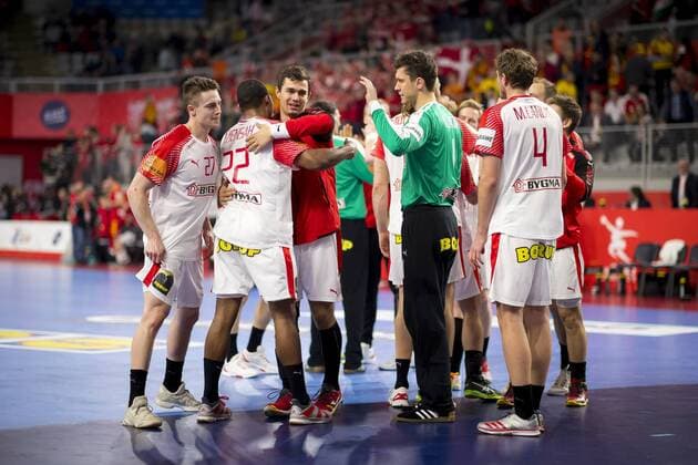 The Danish team is pleased about the victory Macedonia Denmark round handball EHF euro 2018 24 01 18 Varazdin-Varazdin Croatia Varazdin arena Copyright: xAgentur54Gradx xFelixxKoenigx