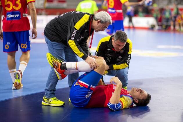Adrian Figueras Nr 55 Spain must be treated first round Germany Spain handball EHF euro 2018 24 01 18 Varazdin-Varazdin Croatia arena Varazdin Copyright: xAgentur54Gradx xFelixxKoenigx