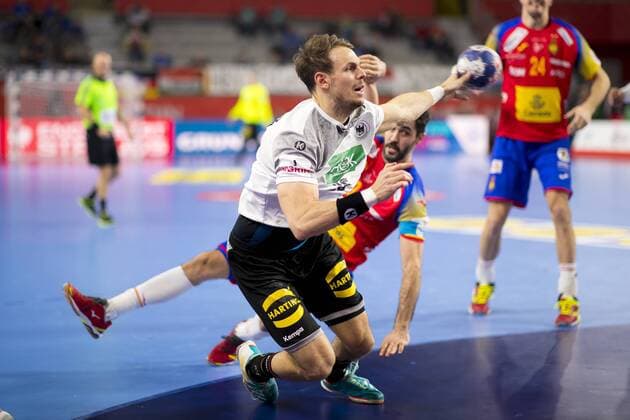 Kai Haefner Nr 25 Germany against Raul Entrerrios nr 9 Spain Germany Spain round handball EHF euro 2018 24 01 18 Varazdin-Varazdin Croatia Varazdin arena Copyright: xAgentur54Gradx xFelixxKoenigx
