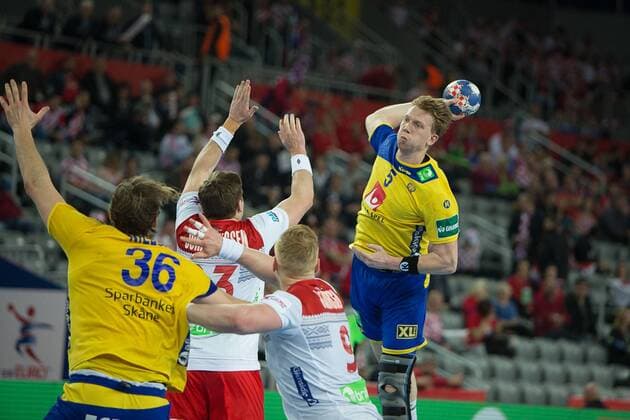 JEPPSON Simon (Sweden - Suede) HANDBALL : EHF EUROCroatie - Suede vs Norvege - 24 01 2018 THEOPHILELaurent Panoramic 