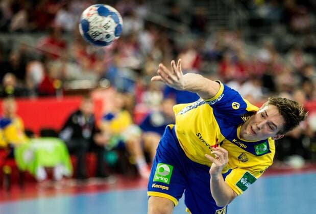 24 01 2018 arena Zargreb Zagreb CRO EHF EM gentlemen Schweden vs Norway main round group 1 in the picture of Jerry Tollbring of Sweden during the main round group 1 match of the EHF men s handball European Championship between Sweden and Norway at the arena Zargreb in Zagreb Croatia on 2018 01 24 za Greb  EP_slo