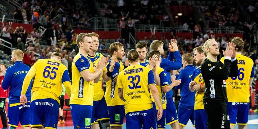 24 01 2018 arena Zargreb Zagreb CRO EHF EM gentlemen Schweden vs Norway main round group 1 in the image of player of Sweden during the main round group 1 match of the EHF men s handball European Championship between Sweden and Norway at the arena Zargreb in Zagreb Croatia on 2018 01 24 Zagreb  EP_slo
