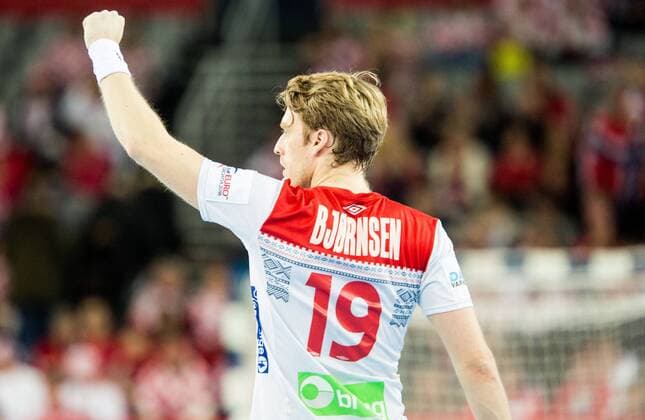 24 01 2018 arena Zargreb Zagreb CRO EHF EM gentlemen Schweden vs Norway main round group 1 in the picture of Kristian Bjornsen of Norway reacts during the main round group 1 match of the EHF men s handball European Championship between Sweden and Norway at the arena Zargreb in Zagreb Croatia on 2018 01 24 Zagreb  EP_slo