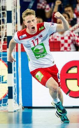 24 01 2018 arena Zargreb Zagreb CRO EHF EM gentlemen Schweden vs Norway main round group 1 in the figure of Magnus Jondal of Norway reacts during the main round group 1 match of the EHF men s handball European Championship between Sweden and Norway at the arena Zargreb in Zagreb Croatia on 2018 01 24 Zagreb  EP_slo