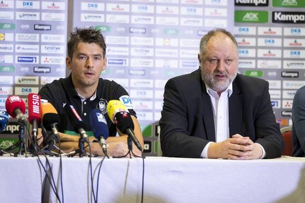 Coach Christian Prokop and Andreas Michel man during the press conference press conference of the German team after being eliminated from the European Championship main round handball EHF euro 2018 25 01 18 Sveti Martin Sveti Martin Croatia Varazdin arena Copyright: xAgentur54Gradx xFelixxKoenigx