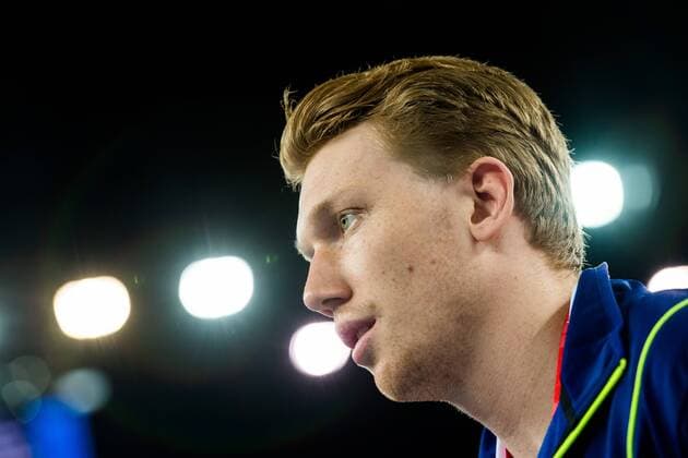 180125 Sweden s Simon J during the press conference with the Swedish national team handball Handball CHAMPIONSHIP 2018 2018 on 25 January in Zagreb  Copyright: FREDRIKxVARFJELL BB180125BB284