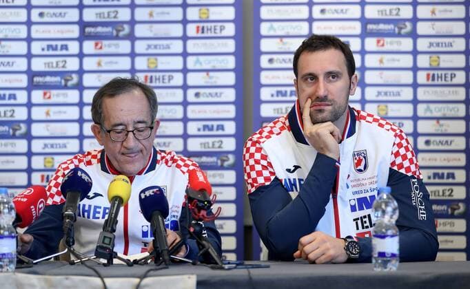 press conference PK Pressekonferenz of the Croatian handball team 25.01.2018., Croatia, hotel Westin, Zagreb - Press Conference of the Croatian handball team. The press conference was attended by head coach Lino Cervar and players Igor Vori and Luka Cindric.  IgorxKralj PIXSELL