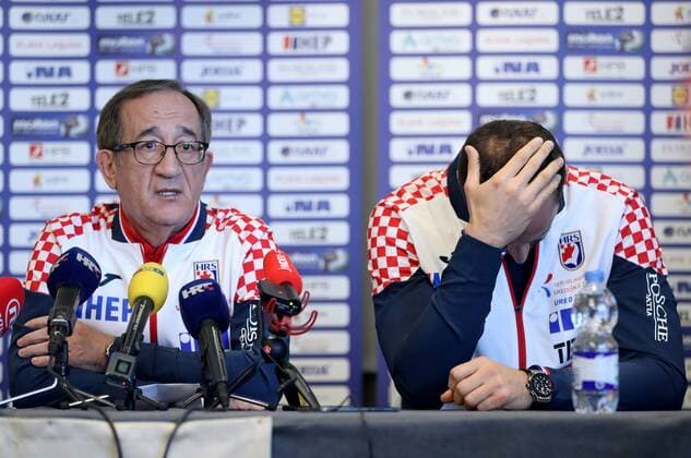 Themen der Woche - SPORT Bilder des Tages - SPORT press conference PK Pressekonferenz of the Croatian handball team 25.01.2018., Croatia, hotel Westin, Zagreb - Press Conference of the Croatian handball team. The press conference was attended by head coach Lino Cervar and players Igor Vori and Luka Cindric.  IgorxKralj PIXSELL