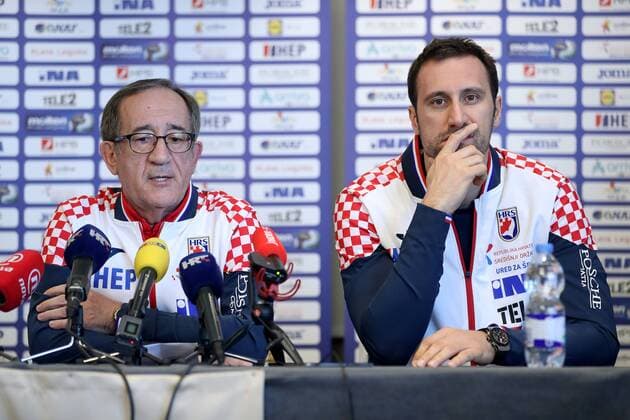 press conference PK Pressekonferenz of the Croatian handball team 25.01.2018., Croatia, hotel Westin, Zagreb - Press Conference of the Croatian handball team. The press conference was attended by head coach Lino Cervar and players Igor Vori and Luka Cindric.  IgorxKralj PIXSELL