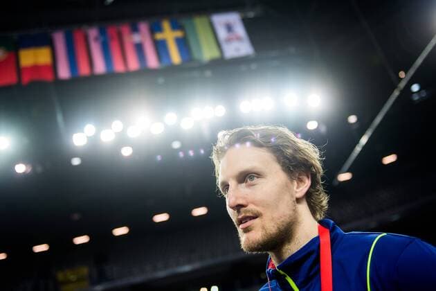 180125 Sweden s Jesper Nielsen during the press conference with the Swedish national team handball Handball CHAMPIONSHIP 2018 2018 on 25 January in Zagreb  Copyright: FREDRIKxVARFJELL BB180125BB290