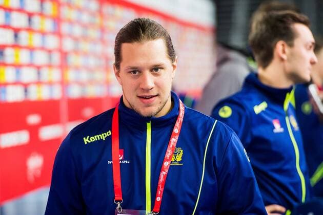 180125 Sweden s Mattias Zachrisson during the press conference with the Swedish national team handball Handball CHAMPIONSHIP 2018 2018 on 25 January in Zagreb  Copyright: FREDRIKxVARFJELL BB180125BB295