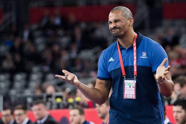 180126 France s national coach Dider Dinart during semi-final between between France and Spain in the European Handball CHAMPIONSHIP January 26, 2018 2018 in Zagreb  Copyright: FREDRIKxVARFJELL BB180126FV017