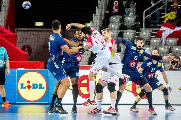 26 01 2018 arena Zargreb Zagreb CRO EHF EM men France vs. Spain semifinal in the France player during the semi final match of the EHF men s handball European Championship between France and Spain at the arena Zargreb in Zagreb Croatia on 2018 01 26 Zagreb  EX_SPIDA