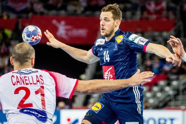 26 01 2018 arena Zargreb Zagreb CRO EHF EM men France vs. Spain semifinals pictured Kentin Mahe of France during the semi final match of the EHF men s handball European Championship between France and Spain at the arena Zargreb in Zagreb Croatia on 2018 01 26 Zagreb  EX_SPIDA