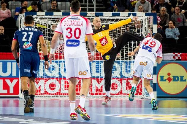 26 01 2018 arena Zargreb Zagreb CRO EHF EM men France vs. Spain semifinal in the image of Vincent Gerard FRA during the semi final match of the EHF men s handball European Championship between France and Spain at the arena Zargreb in Zagreb Croatia on 2018 01 26 Zagreb  EX_SPIDA
