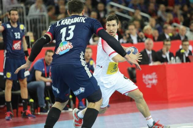 Zagreb, 26 01 2018 - Arena Zagreb, 2018 Men s European Championship EM Europameisterschaft Semi-finals, France (blue) - Spain (white) 23:27 