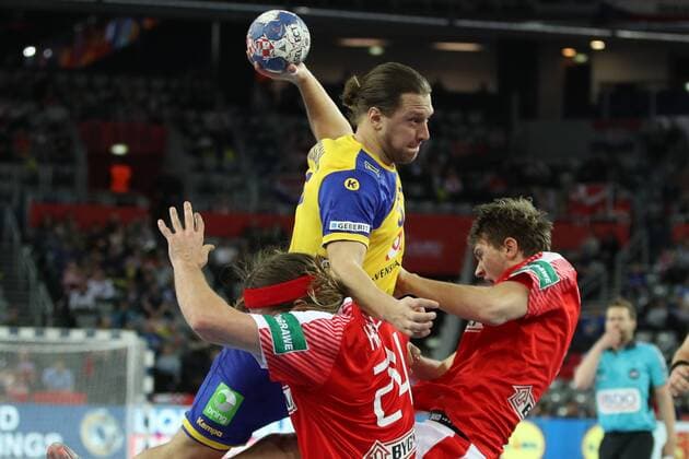 HANDBALL - EHF EURO 2018, DEN vs SWE ZAGREB,CROATIA,26.JAN.18 - HANDBALL - EHF European Championship EM Europameisterschaft semifinal, Denmark vs Sweden. Image shows Mattias Zachrisson (SWE). GEPAxpictures xMaticxKlansek