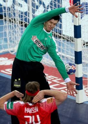 European Handball Championship, semifinal, Denmark - Sweden 26.01.2018., Arena Zagreb, Zagreb, Croatia - 2018 European Men s Handball Championship, semifinal, Denmark - Sweden. LANDIN JACOBSEN Niklas  IgorxKralj PIXSELL