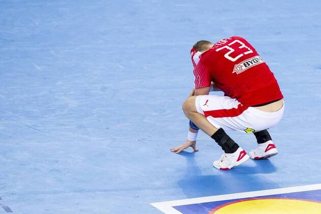 Henrik Toft Hansen No. 23 Denmark after the defeat of Denmark Sweden semifinal handball EHF euro 2018 26 01 18 Zagreb Zagreb Croatia Zagreb arena Copyright: xAgentur54Gradx xFelixxKoenigx