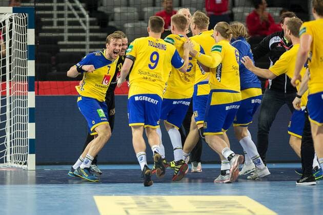 Joie Suede HANDBALL : EHF EUROCroatie - Suede vs danemark - 26 01 2018 THEOPHILELaurent Panoramic 