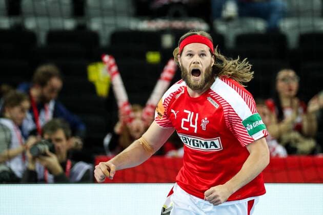 HANDBALL - EHF EURO 2018, DEN vs SWE ZAGREB,CROATIA,26.JAN.18 - HANDBALL - EHF European Championship EM Europameisterschaft semifinal, Denmark vs Sweden. Image shows the rejoicing of Mikkel Hansen (DEN). GEPAxpictures xMaticxKlansek