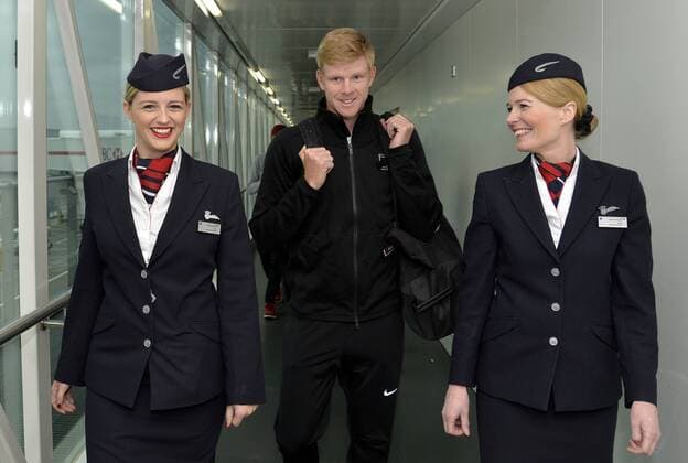 Image icensed to i-Images Picture Agency. 27 01 2018. London, United Kingdom. British tennis player Kyle Edmund arriving at Heathrow airport in London after being knocked out of the Australian Open.  xDavidxDysonx xixImagesx IIM-16831-0004