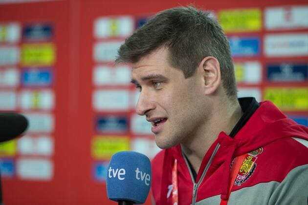 AGUINAGALDE Julen (Espagne - Spain) HANDBALL : EHF EURO Conference de Presse : France - Espagne - Danemark - Suede - 27 01 2018 THEOPHILELaurent Panoramic 
