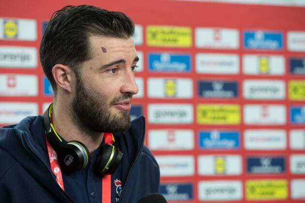 DUMOULIN Cyril (France) HANDBALL : EHF EURO Conference de Presse : France - Espagne - Danemark - Suede - 27 01 2018 THEOPHILELaurent Panoramic 