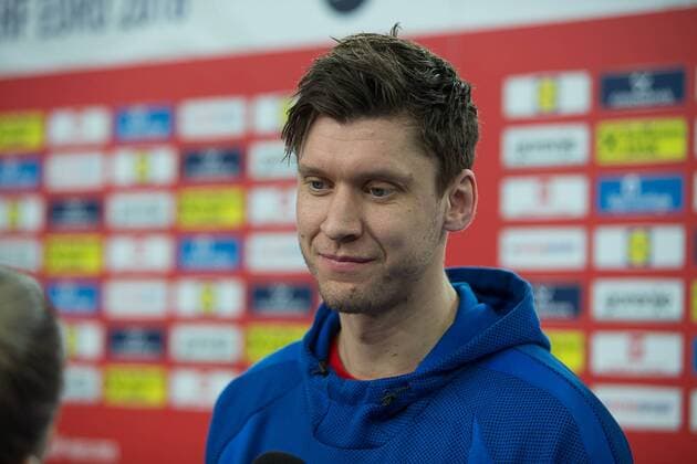 LANDIN JACOBSEN Niklas (Danemark - Denmark) HANDBALL : EHF EURO Conference de Presse : France - Espagne - Danemark - Suede - 27 01 2018 THEOPHILELaurent Panoramic 
