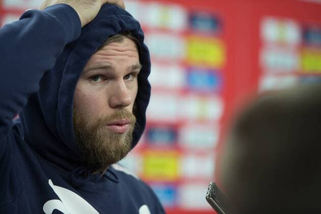 HANSEN Mikkel (Danemark - Denmark) HANDBALL : EHF EURO Conference de Presse : France - Espagne - Danemark - Suede - 27 01 2018 THEOPHILELaurent Panoramic 