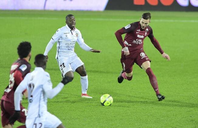 But et joie de Nolan Roux FOOTBALL: Fc Metz vs Nice , 27 01 2018 , Ligue 1, 2017 - 2018 MAO Panoramic 