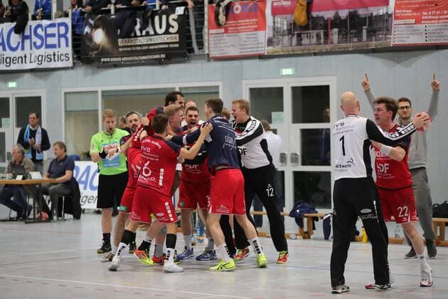Mens BWOL TuS Steißlingen SG H2Ku Herrenberg 26 27 cheers of SG players after the victory of Allendale Copyright: xPeterxPisax Eibner-Pressefotox EP_ppa