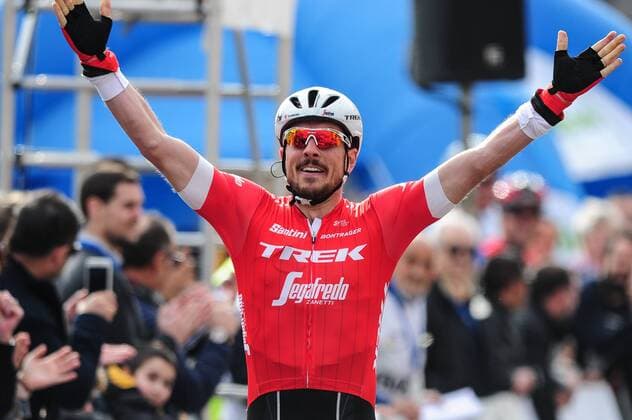 John Degenkolb GER Trek Segafredo brings his second success of the day at the Mallorca challenge 2018 target final sprint finish final Jubilee joy emotion landscape transverse horizontal event event Mallorca challenge 2018 after Trofeo Playa de Palma Palma 159 6 km location place Palma de Mallorca Majorca Spain Spain Europe Europe date date 28 01 2018 Stiehl Photography