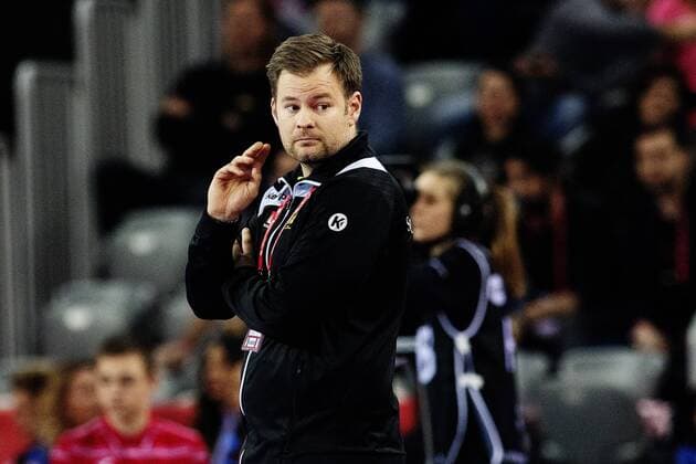180128 Swedish national coach Kristjan andresson during the final between Sweden and Spain in Handball CHAMPIONSHIP 2018 28 January 2018 in Zagreb  Copyright: FREDRIKxVARFJELL BB180128FV098
