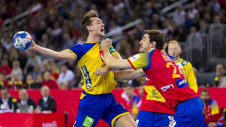 Hampus tray Nr 15 Sweden against Viran Morros de Argila Nr 24 Spain Spain Sweden final handball EHF euro 2018 28 01 18 Zagreb Zagreb Croatia Zagreb arena Copyright: xAgentur54Gradx xFelixxKoenigx