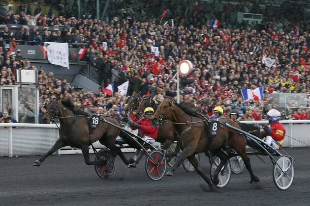 Themen der Woche - SPORT Trab, Grand Prix dAmerique, Sieger Björn Goop und Readly Express Readily Express - Bjorn Goop - Bold Eagle Franck Nivard HIPPISME : Grand Prix d Amerique - Vincennes - 28 01 2018 MichaelBaucher Panoramic 