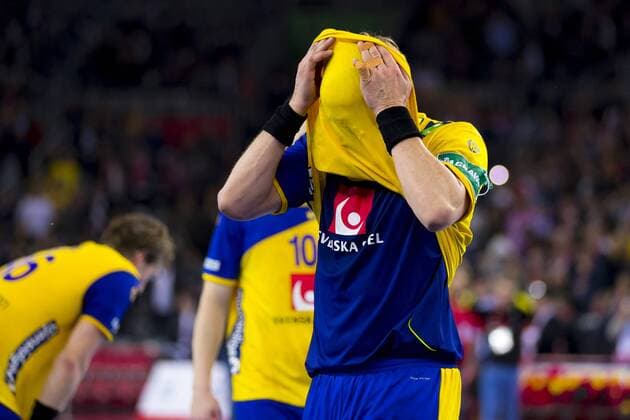 Max Darj Nr 7 Sweden after the defeat in the final Spain Sweden final handball EHF euro 2018 28 01 18 Zagreb Zagreb Croatia Zagreb arena Copyright: xAgentur54Gradx xFelixxKoenigx