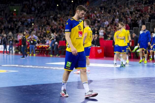Niclas Ekberg Nr 10 Sweden after the defeat in the final Spain Sweden final handball EHF euro 2018 28 01 18 Zagreb Zagreb Croatia Zagreb arena Copyright: xAgentur54Gradx xFelixxKoenigx